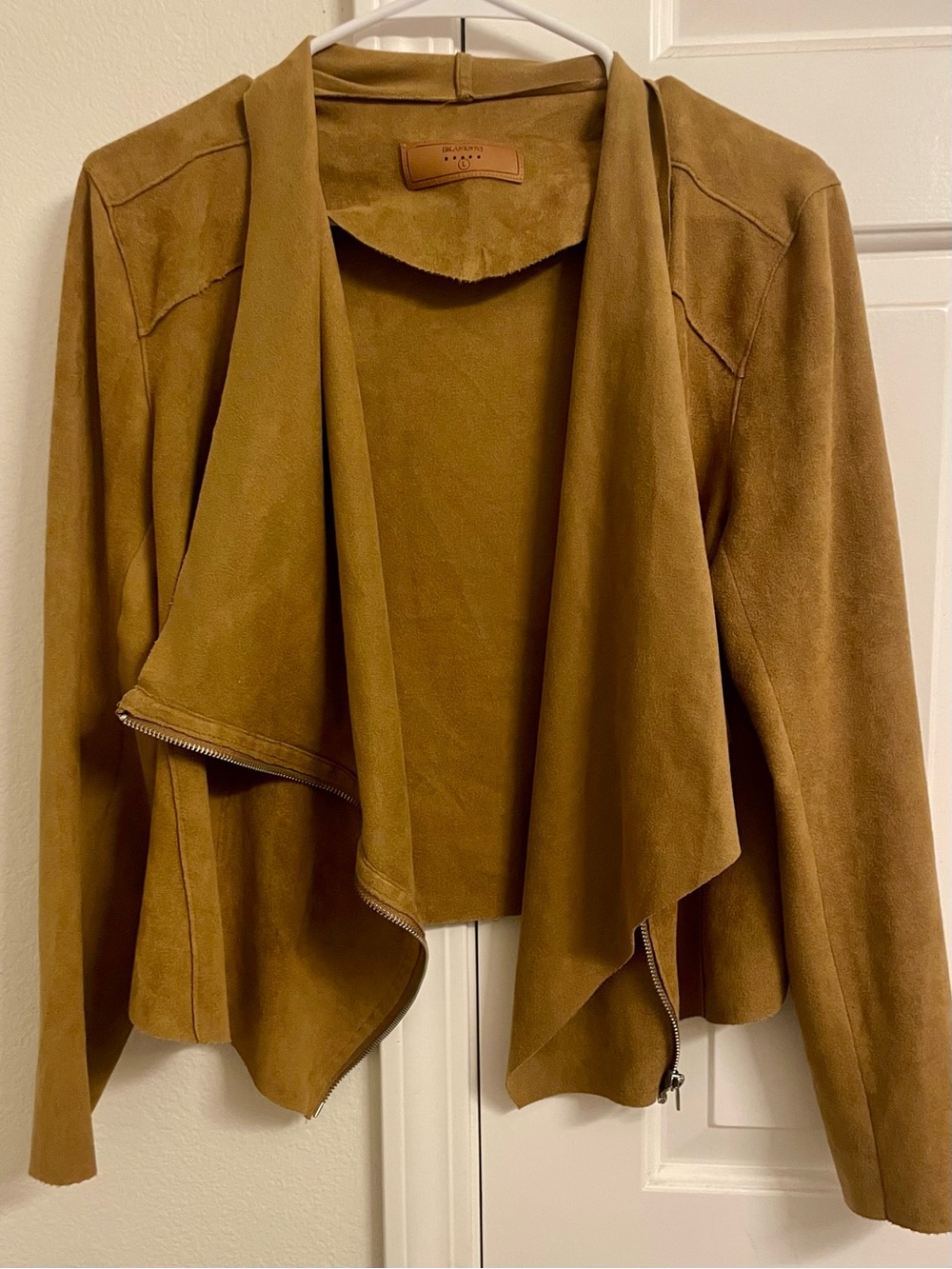 Blank NYC Draped Moto Jacket - Caramel Brown